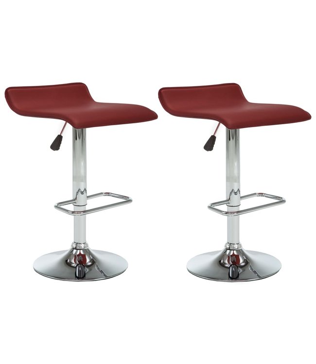 Barkrukken 2 st kunstleer wijnrood