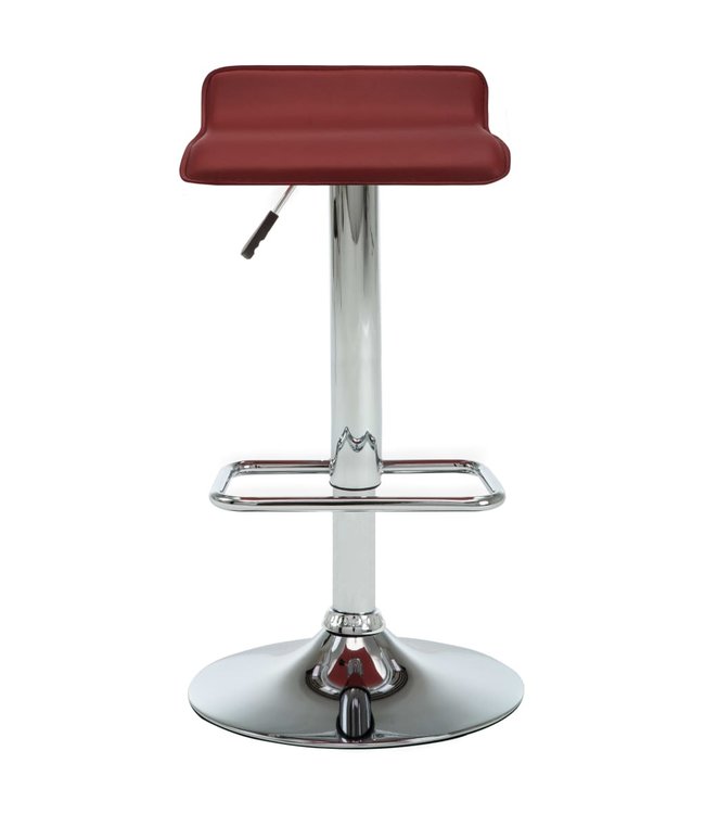 Barkrukken 2 st kunstleer wijnrood