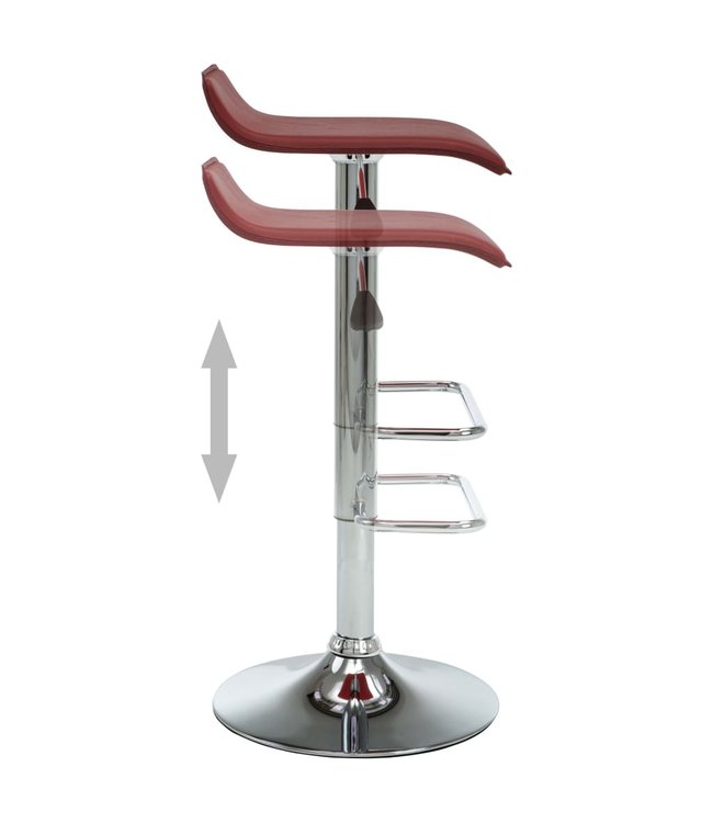 Barkrukken 2 st kunstleer wijnrood