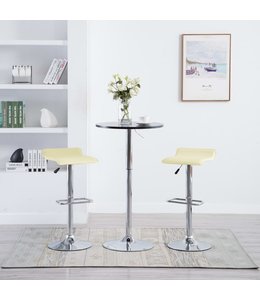 Barkrukken 2 st kunstleer crème