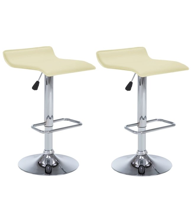 Barkrukken 2 st kunstleer crème