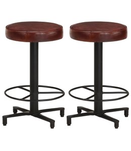 Barkrukken 2 st 52 cm echt leer