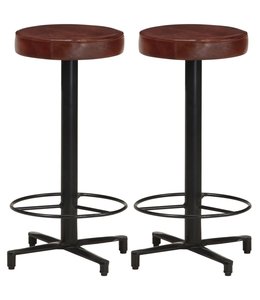 Barkrukken 2 st 66 cm echt leer