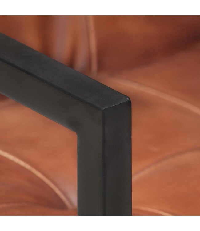 Eetkamerstoelen 2 st echt leer bruin