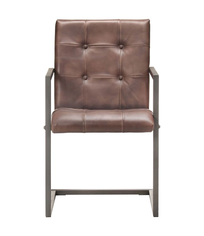 Eetkamerstoelen 2 st echt leer verweerd bruin