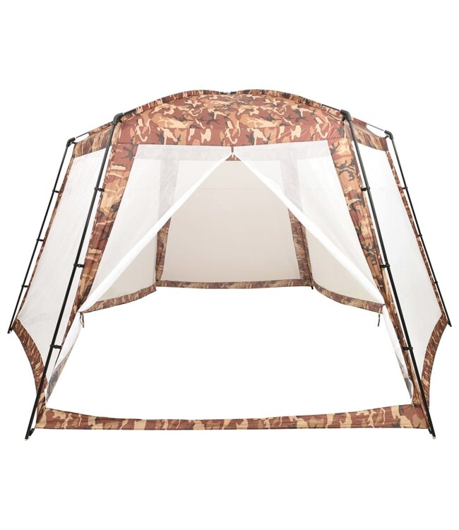 Zwembadtent 590x520x250 cm stof camouflage