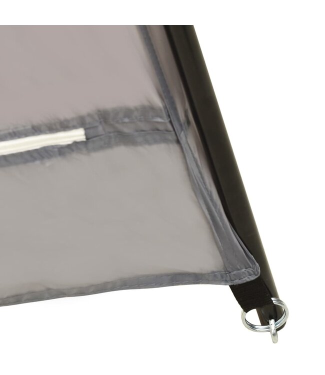Zwembadtent 660x580x250 cm stof grijs