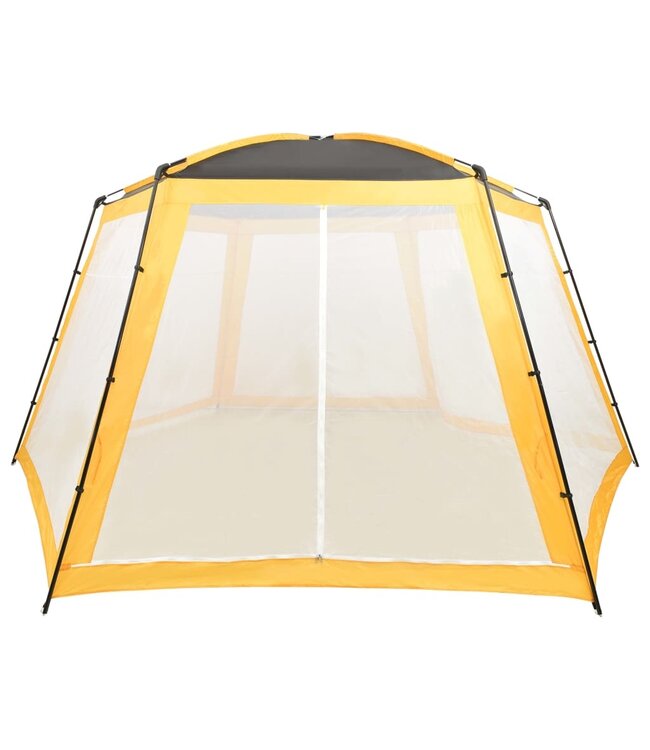 Zwembadtent 590x520x250 cm stof geel