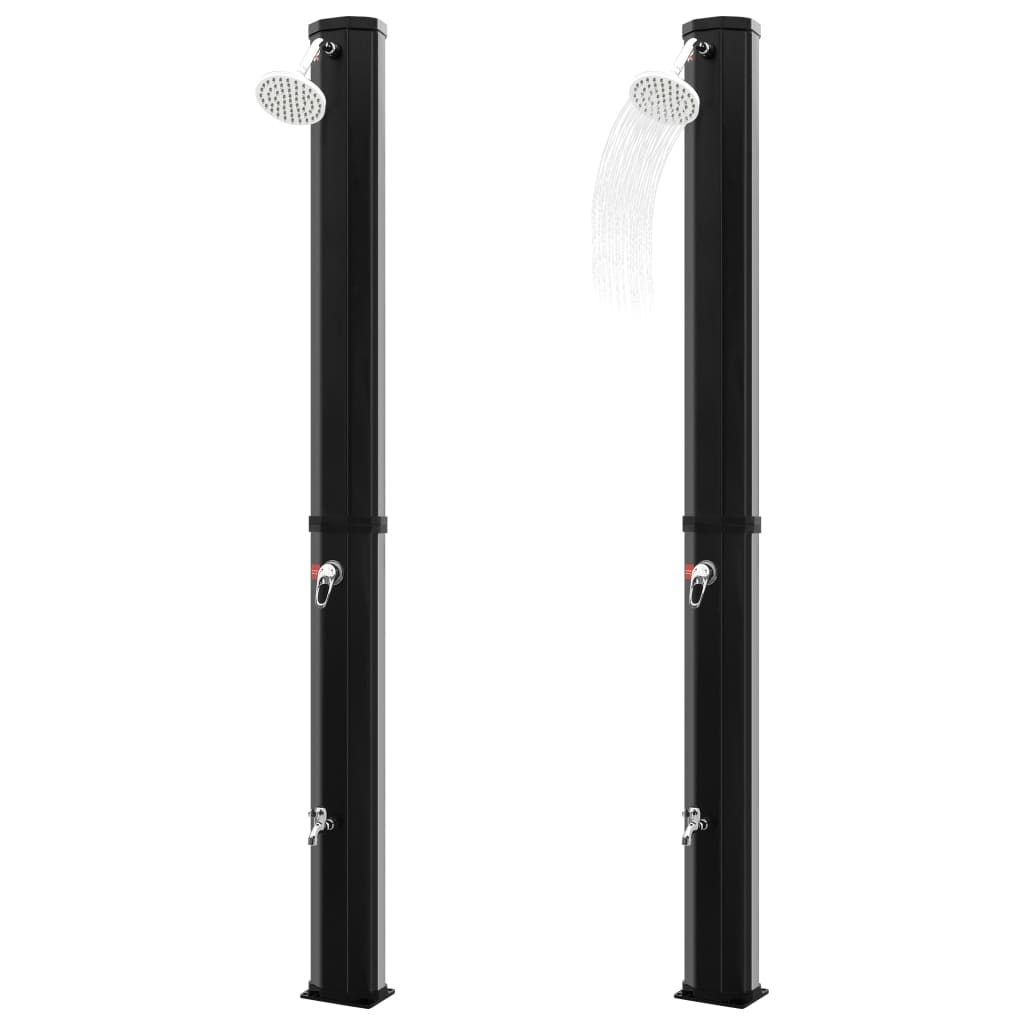 Buitendouche solar met douchekop en kraan 35 L zwart huis