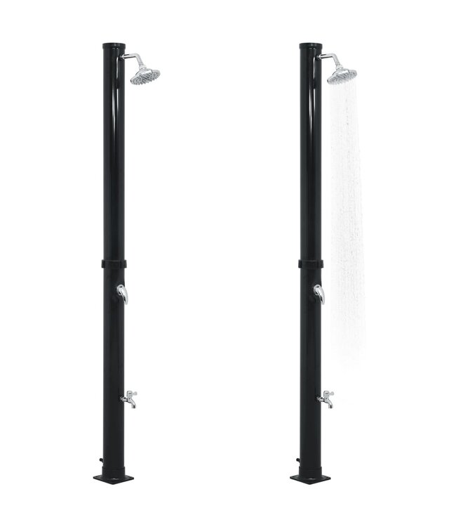 Solardouche 20 L 220 cm zwart