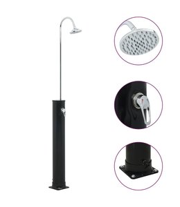 Solardouche 20 L 214 cm zwart