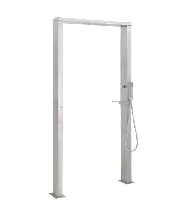 Buitendouche met dubbele jets roestvrij staal