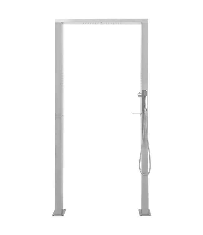 Buitendouche met dubbele jets roestvrij staal