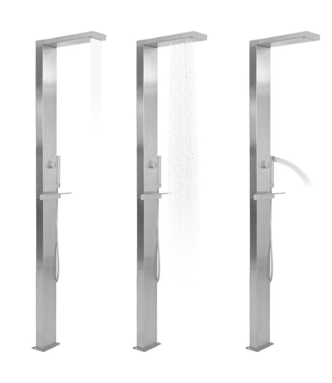 Buitendouche vierkant roestvrij staal