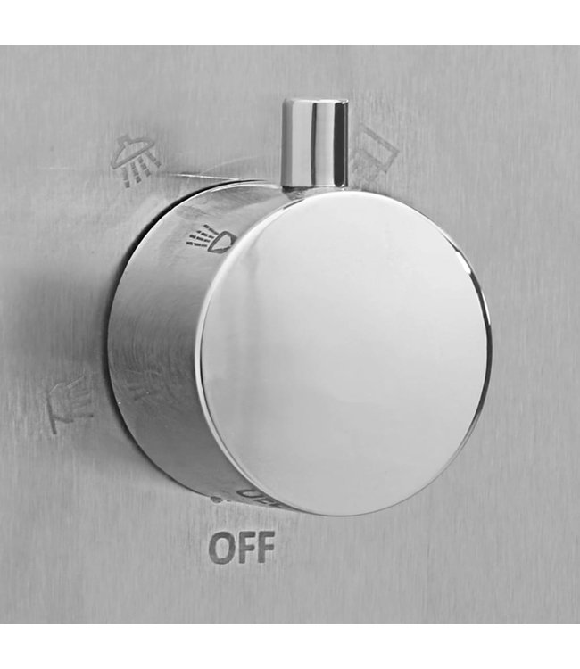 Buitendouche vierkant roestvrij staal