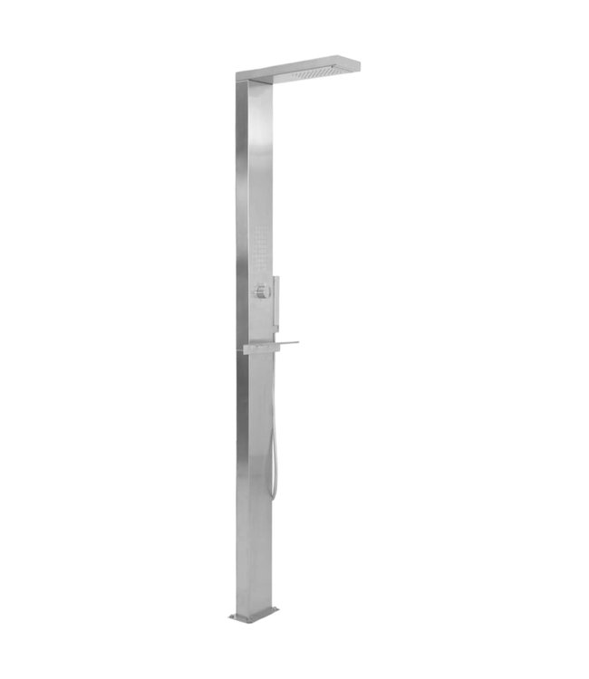 Buitendouche vierkant roestvrij staal