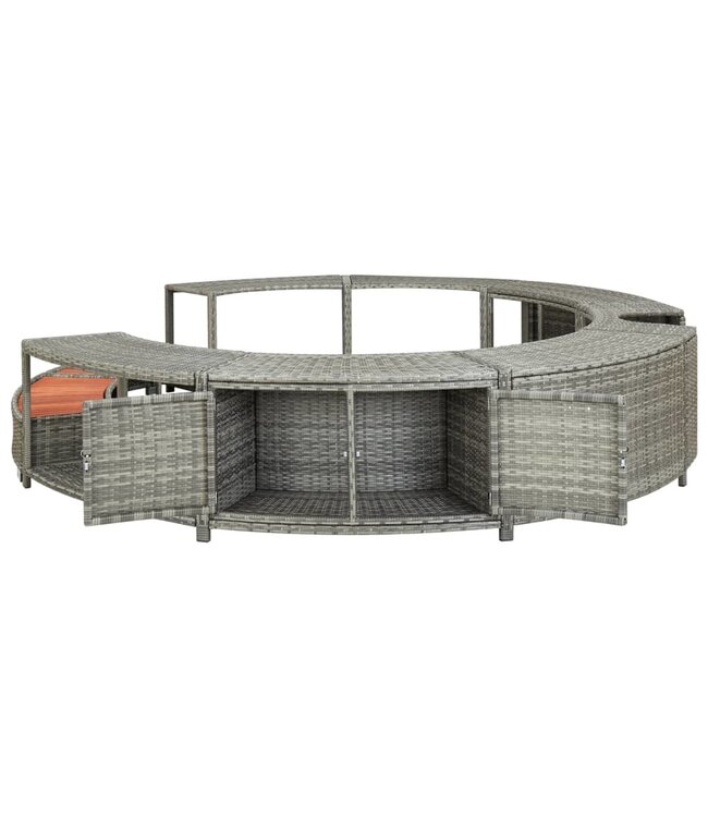 Spa-ombouw poly rattan grijs