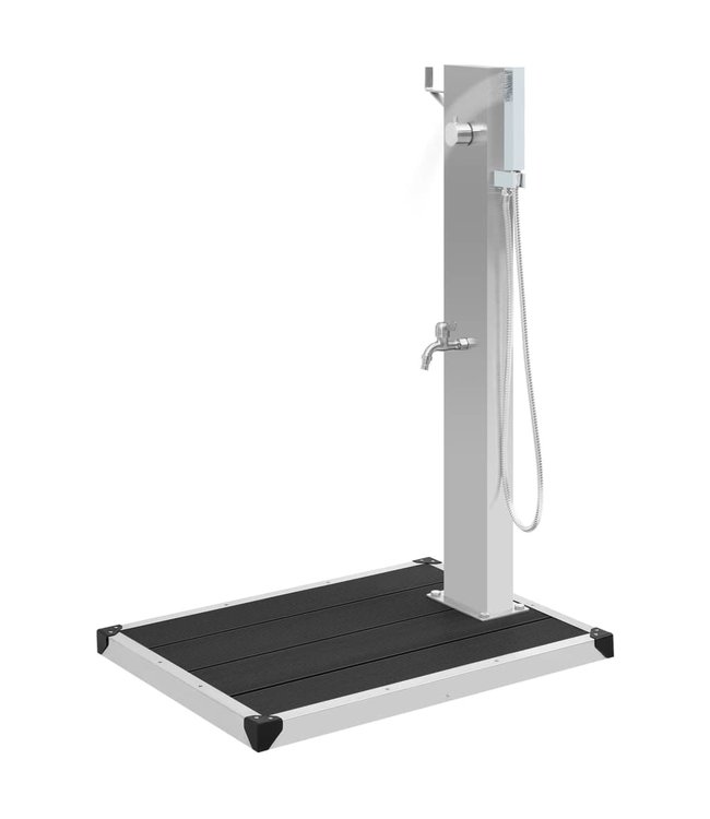 Buitendouche met bak HKC roestvrij staal