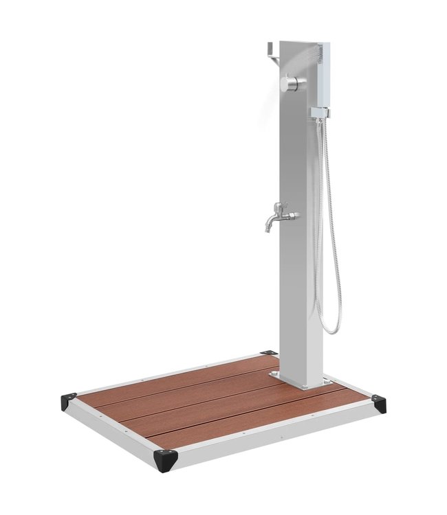 Buitendouche met bak HKC roestvrij staal