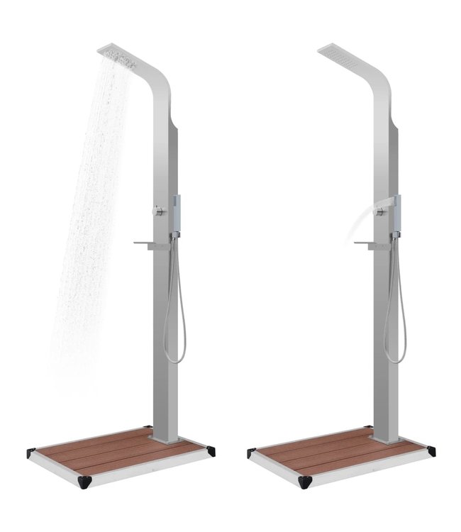 Buitendouche met bak HKC roestvrij staal