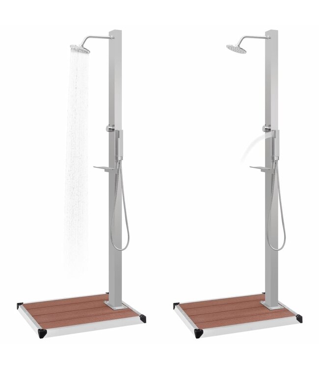 Buitendouche met bak HKC roestvrij staal