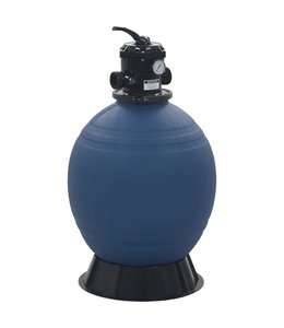 Zwembadzandfilter met 6-positie ventiel 560 mm blauw