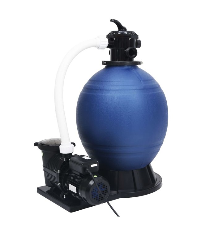 Zandfilter met 7 instellingen en 1000 W pomp blauw en zwart