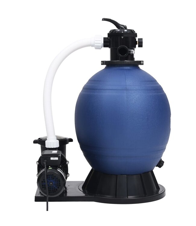 Zandfilter met 7 instellingen en 1000 W pomp blauw en zwart