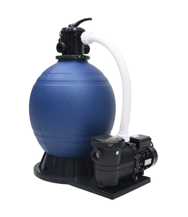 Zandfilter met 7 instellingen en 1000 W pomp blauw en zwart