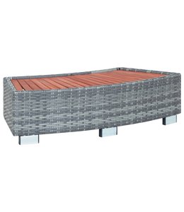 Spatrap 92x45x25 cm poly rattan grijs