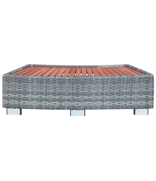 Spatrap 92x45x25 cm poly rattan grijs