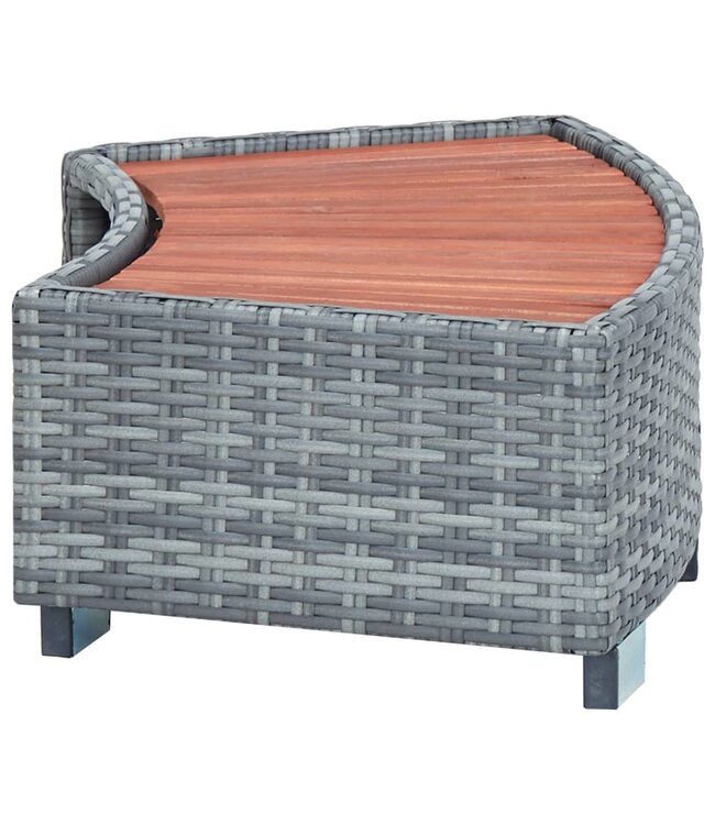 Spatrap 92x45x25 cm poly rattan grijs