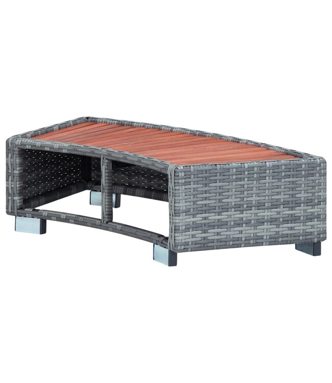 Spatrap 92x45x25 cm poly rattan grijs