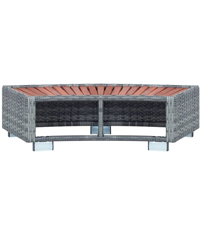 Spatrap 92x45x25 cm poly rattan grijs