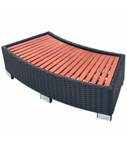 Spatrap 92x45x25 cm poly rattan zwart