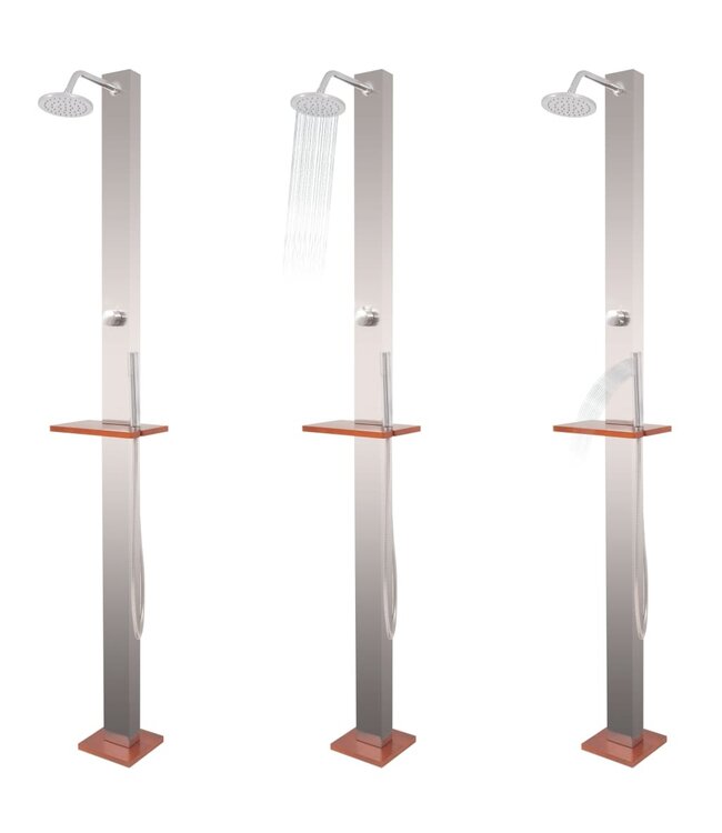 Buitendouche 210 cm geborsteld roestvrij staal