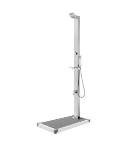 Buitendouche met grijze basis 225 cm roestvrij staal
