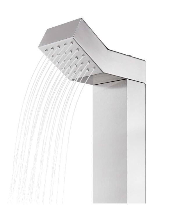 Buitendouche met grijze basis 225 cm roestvrij staal