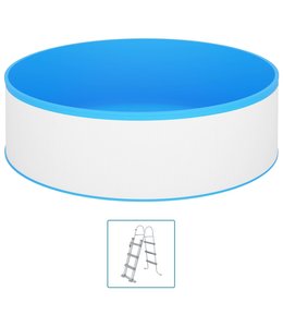Splasher pool met 4-tredige ladder 350x90 cm wit
