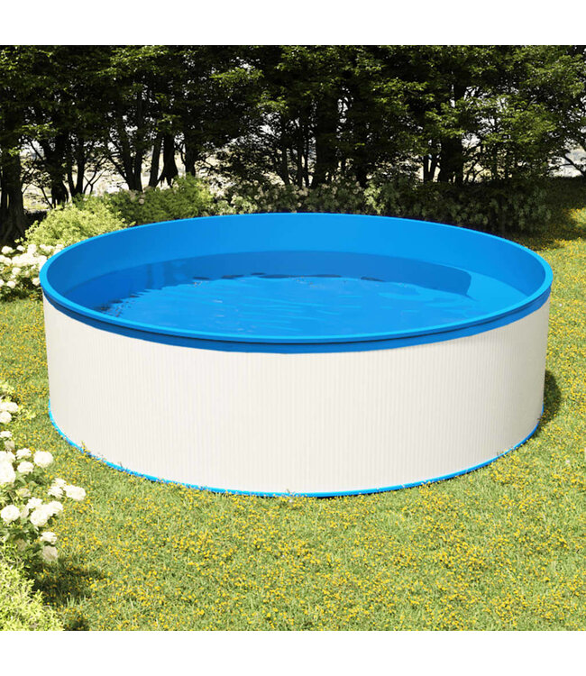Splasher pool met 4-tredige ladder 350x90 cm wit