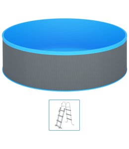 Splasher pool met 4-tredige ladder 350x90 cm grijs