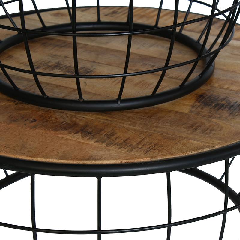 Industriële salontafel set Laura zwart (2 stuks) Gratis verzending!