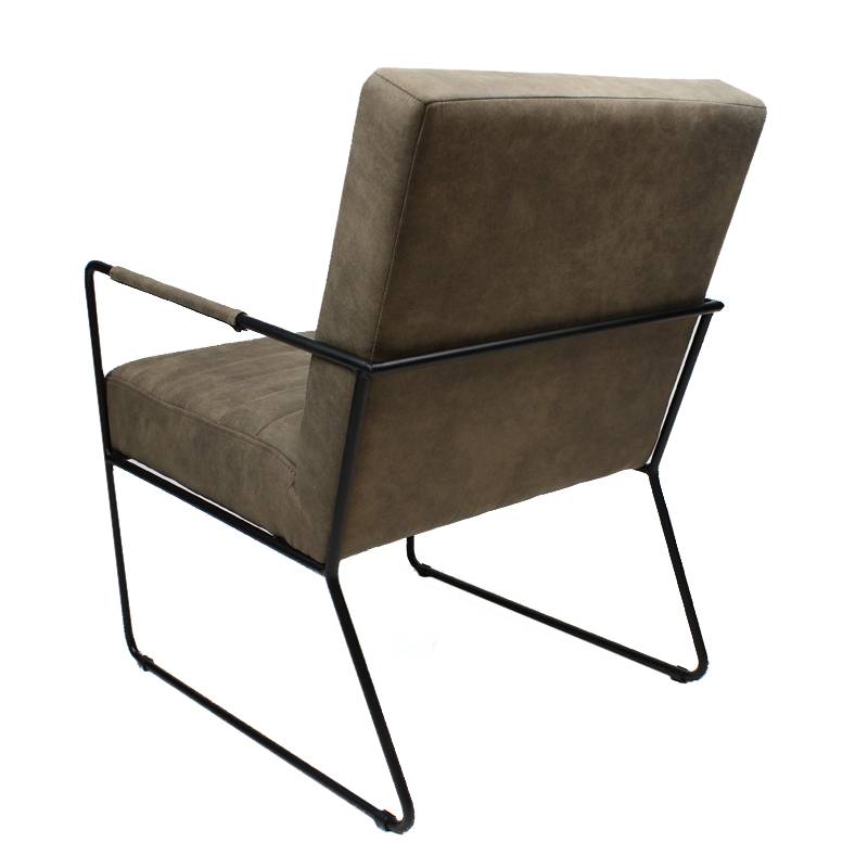 Industriële fauteuil Ricardo taupe kunstleer Gratis verzending! LIVIN24