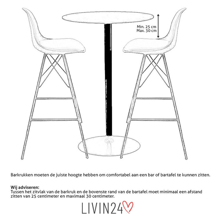 Industriële barkruk Block cognac eco-leer 79 cm