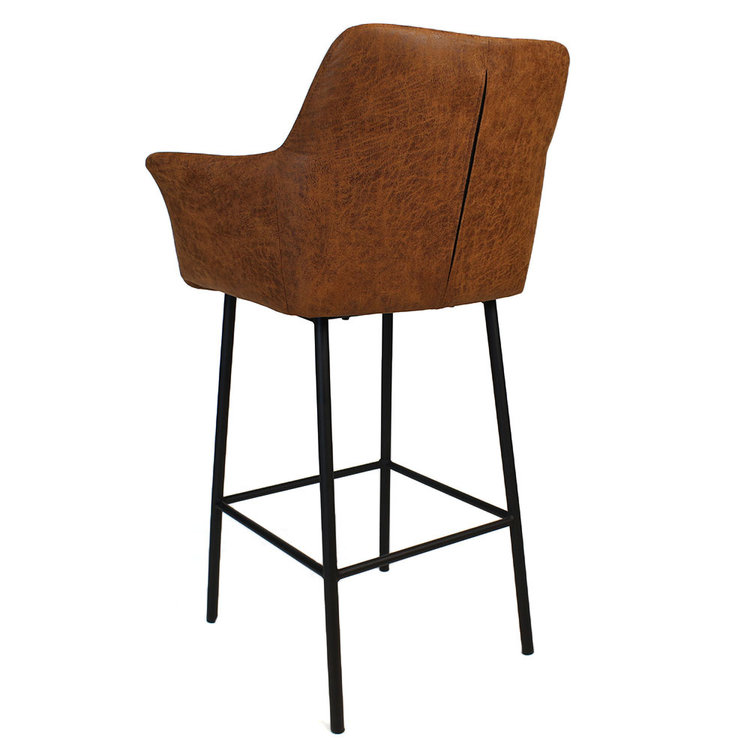 Industriële barstoel Club cognac eco leer 78 cm