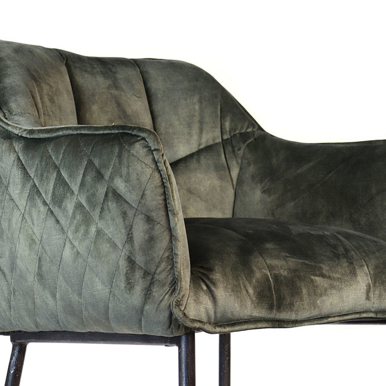 Velvet barkruk Jayron groen 82 cm