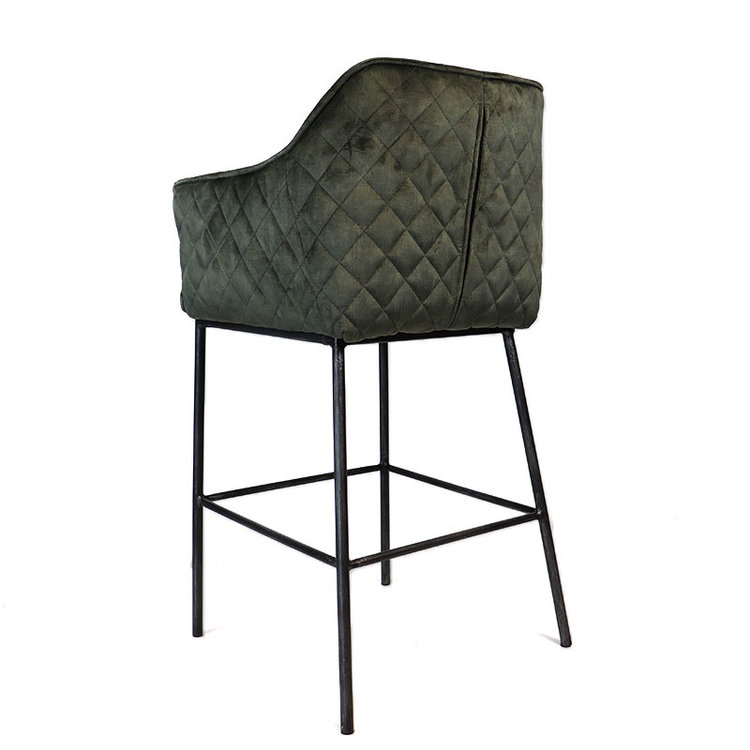 Velvet barkruk Jayron groen 82 cm