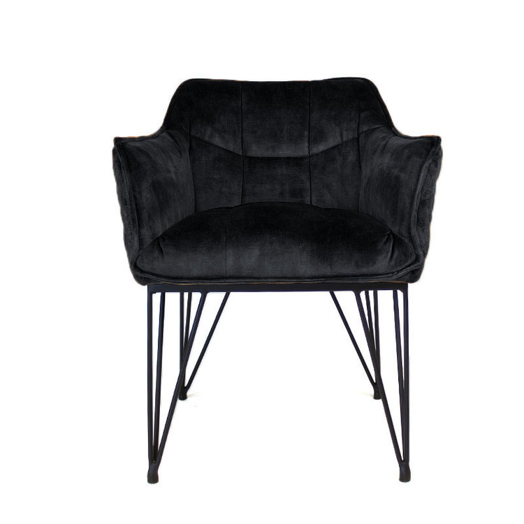 Velvet eetkamerstoel Jayron antraciet
