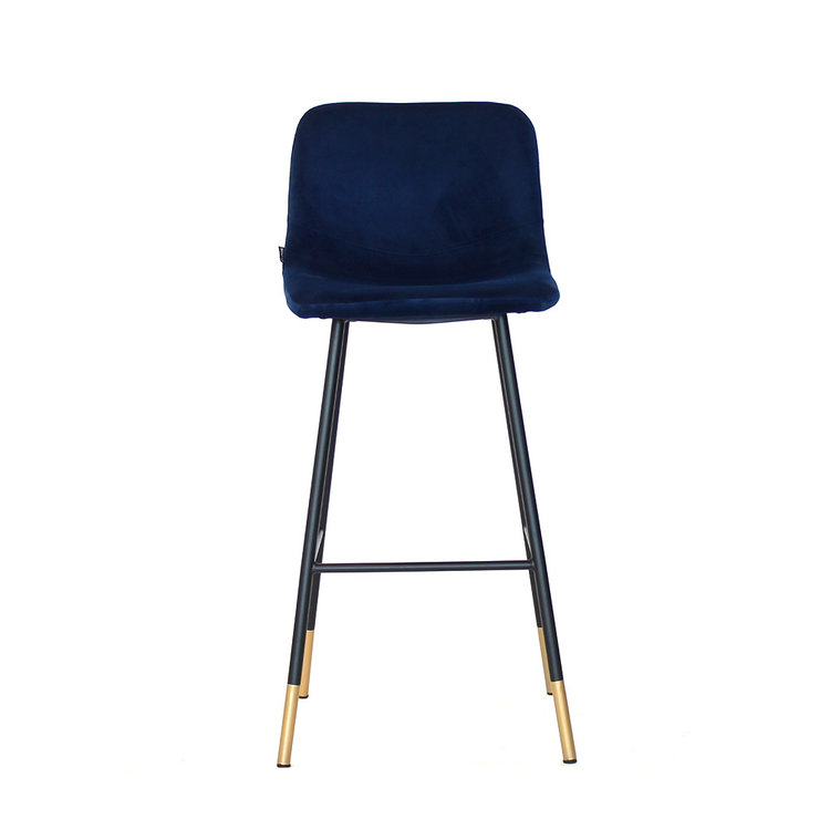 Velvet barkruk Mikky blauw 65-78 cm