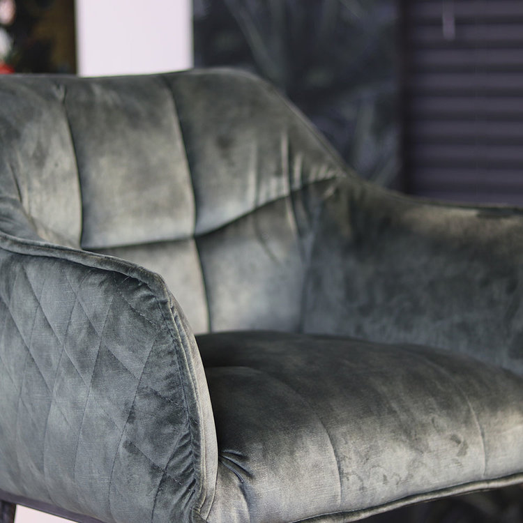 Velvet barkruk Jayron groen 82 cm